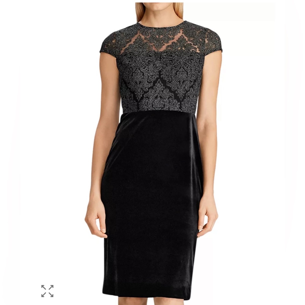 Lauren Ralph Lauren Black Lace Midi Dress